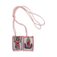 DIVINE BABY JESUS WITH VIRGEN DE GUADALUPE PINK ESCAPULARIO