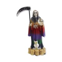 Santa Muerte On Coins 4" Statue