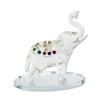 CRYSTAL ELEPHANT W/ CHAKRAS STATUE