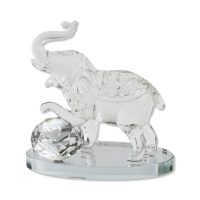 CRYSTAL ELEPHANT W/ DIAMOND STATUE