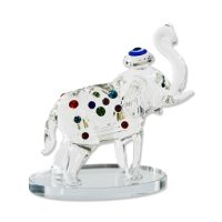 CRYSTAL ELEPHANT W/ EVIL EYE STATUE