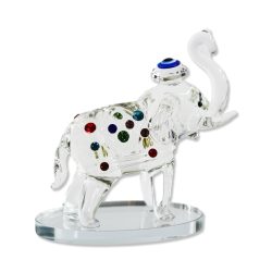 CRYSTAL ELEPHANT W/ EVIL EYE STATUE