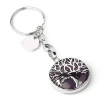 CRYSTAL STONE TREE OF LIFE KEYCHAIN