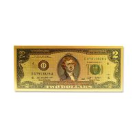 GOLD TWO DOLLAR BILL