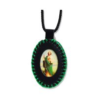 SAINT JUDE LEATHER SCAPULAR 2.5"