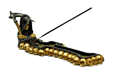 SANTA MUERTE CROSS INCENSE HOLDER